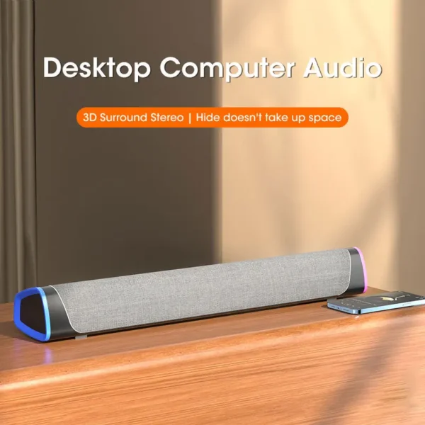 4D Computer Speaker Bar Stereo Sound Subwoofer Bluetooth Speaker For Macbook Laptop Notebook PC Music Player Wired Loudspeaker - Image 2