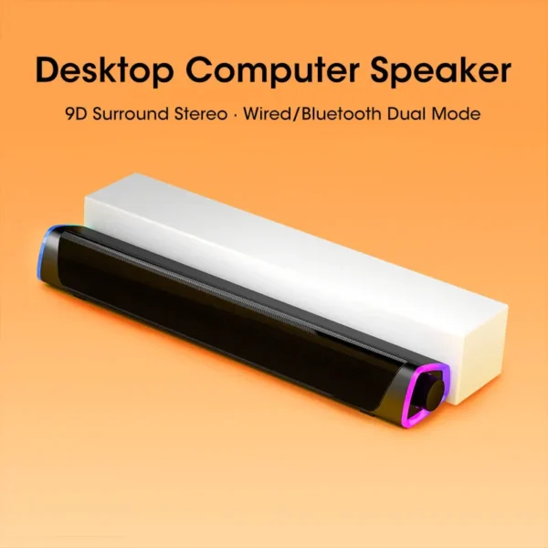 4D Computer Speaker Bar Stereo Sound Subwoofer Bluetooth Speaker For Macbook Laptop Notebook PC Music Player Wired Loudspeaker - Image 3