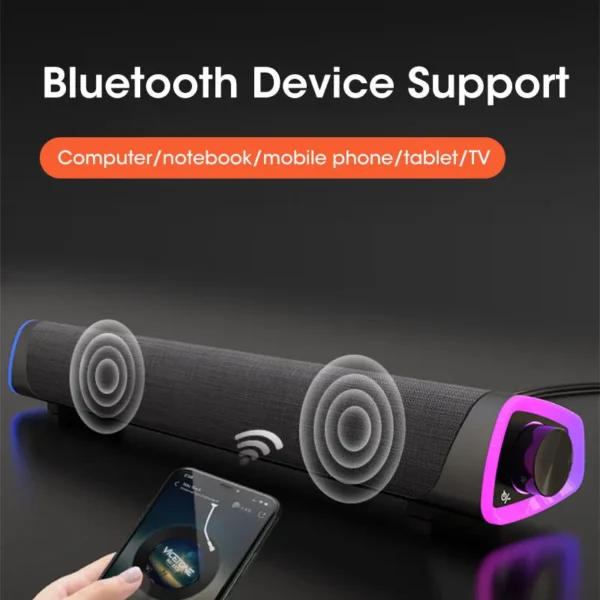 4D Computer Speaker Bar Stereo Sound Subwoofer Bluetooth Speaker For Macbook Laptop Notebook PC Music Player Wired Loudspeaker - Image 5