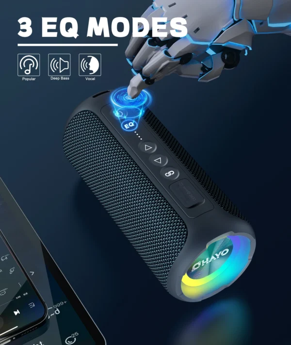 Ortizan Bluetooth Speakers 40W Enhanced Bass Portable Outdoor Wireless Speaker 30Hrs IP7 Waterproof Shower Speaker Bluetooth 5.3 - Image 3
